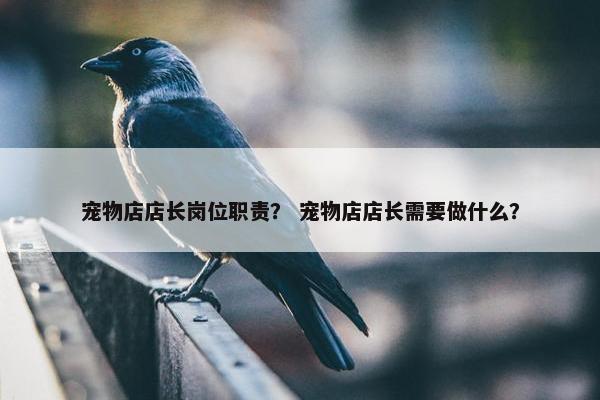 宠物店店长岗位职责？ 宠物店店长需要做什么？