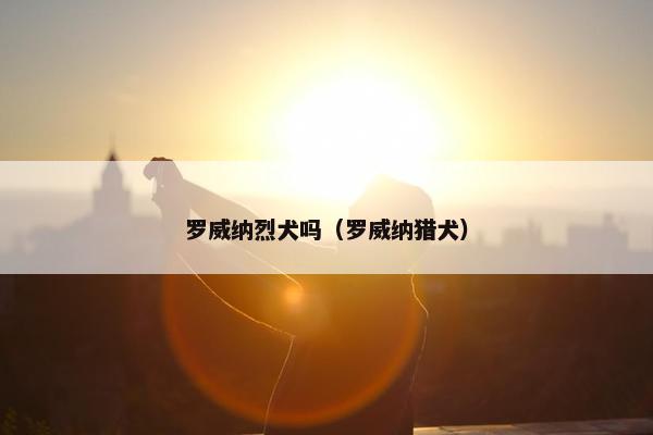 罗威纳烈犬吗（罗威纳猎犬）
