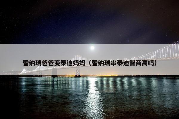 雪纳瑞爸爸变泰迪妈妈（雪纳瑞串泰迪智商高吗）