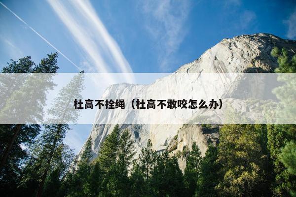 杜高不拴绳（杜高不敢咬怎么办）