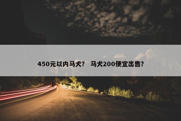 450元以内马犬？ 马犬200便宜出售？