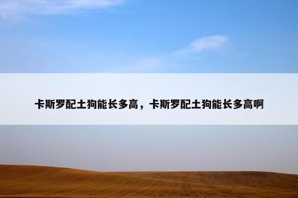 卡斯罗配土狗能长多高，卡斯罗配土狗能长多高啊