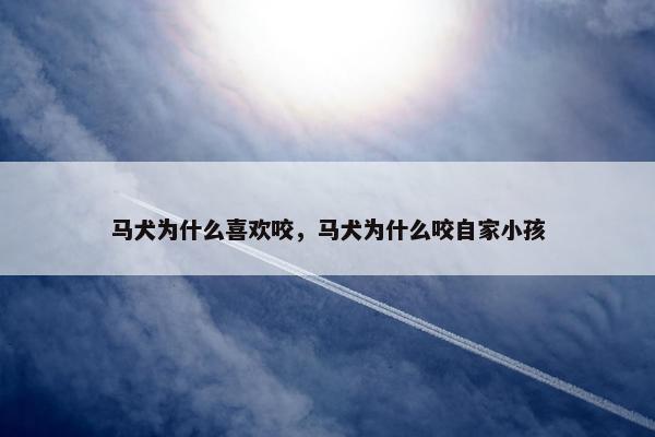 马犬为什么喜欢咬，马犬为什么咬自家小孩