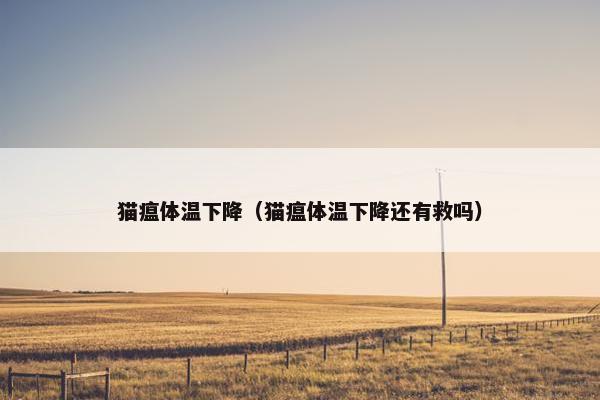猫瘟体温下降（猫瘟体温下降还有救吗）
