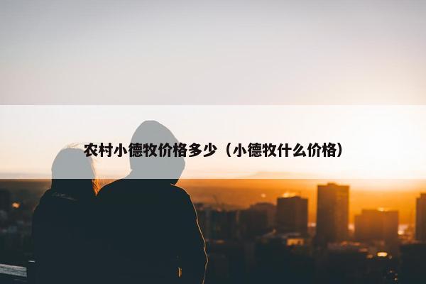 农村小德牧价格多少（小德牧什么价格）