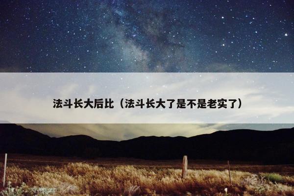 法斗长大后比（法斗长大了是不是老实了）