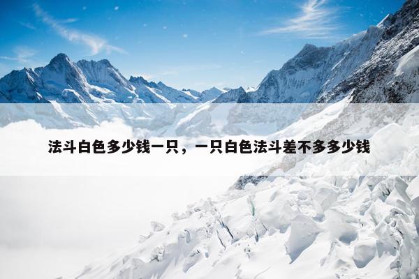 法斗白色多少钱一只，一只白色法斗差不多多少钱