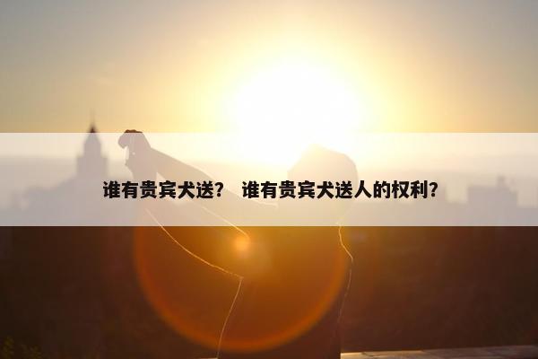 谁有贵宾犬送？ 谁有贵宾犬送人的权利？