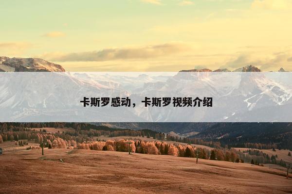卡斯罗感动，卡斯罗视频介绍