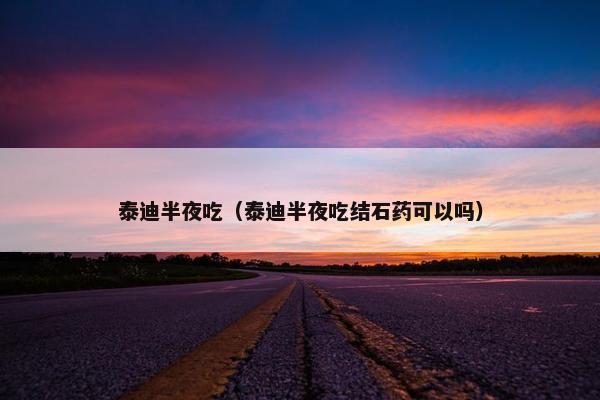 泰迪半夜吃（泰迪半夜吃结石药可以吗）