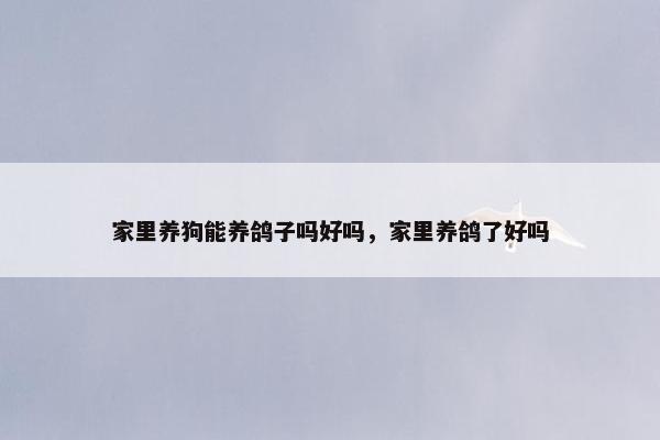 家里养狗能养鸽子吗好吗，家里养鸽了好吗