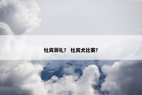 杜宾葬礼？ 杜宾犬比赛？