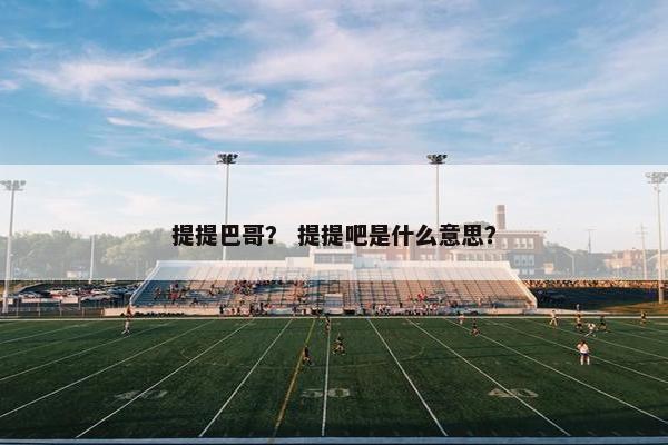 提提巴哥？ 提提吧是什么意思？