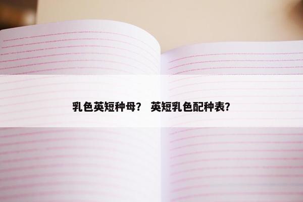 乳色英短种母？ 英短乳色配种表？