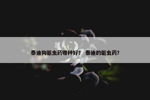 泰迪狗驱虫药哪种好？ 泰迪的驱虫药？