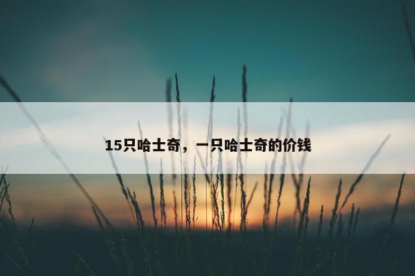 15只哈士奇，一只哈士奇的价钱