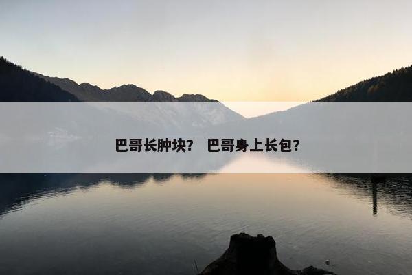 巴哥长肿块？ 巴哥身上长包？