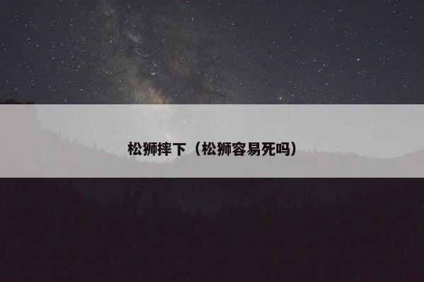 松狮摔下（松狮容易死吗）