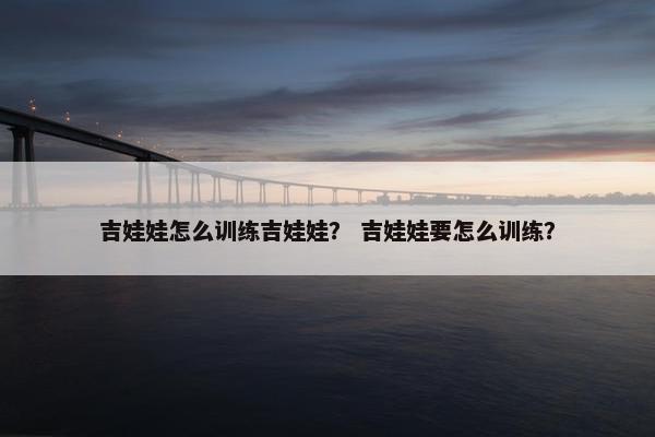 吉娃娃怎么训练吉娃娃？ 吉娃娃要怎么训练？