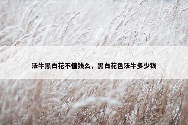 法牛黑白花不值钱么，黑白花色法牛多少钱