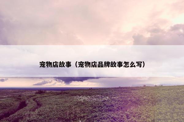 宠物店故事（宠物店品牌故事怎么写）