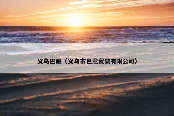 义乌巴哥（义乌市巴意贸易有限公司）