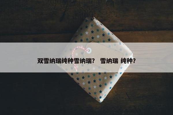 双雪纳瑞纯种雪纳瑞？ 雪纳瑞 纯种？