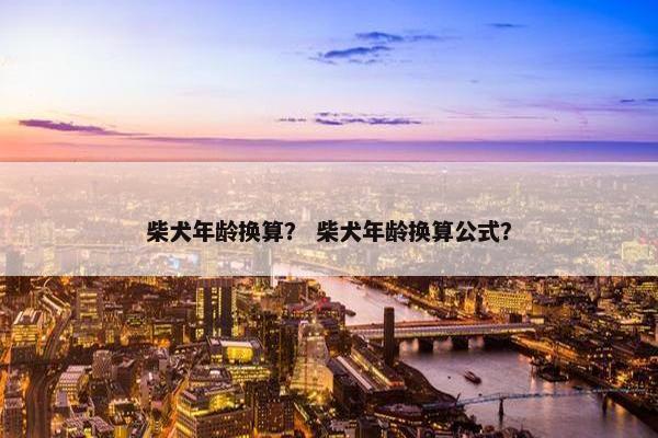 柴犬年龄换算？ 柴犬年龄换算公式？