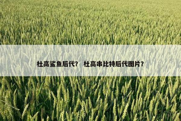 杜高鲨鱼后代？ 杜高串比特后代图片？