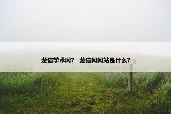 龙猫学术网？ 龙猫网网站是什么？