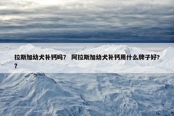 拉斯加幼犬补钙吗？ 阿拉斯加幼犬补钙用什么牌子好?？