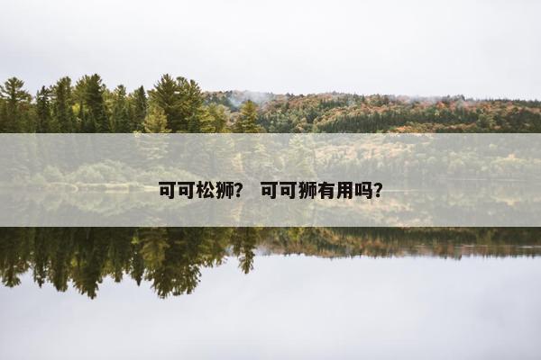 可可松狮？ 可可狮有用吗？