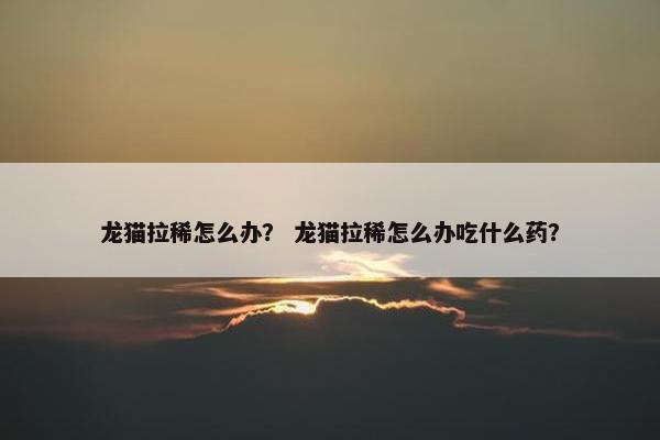 龙猫拉稀怎么办？ 龙猫拉稀怎么办吃什么药？