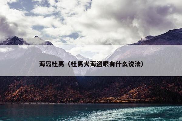 海岛杜高（杜高犬海盗眼有什么说法）