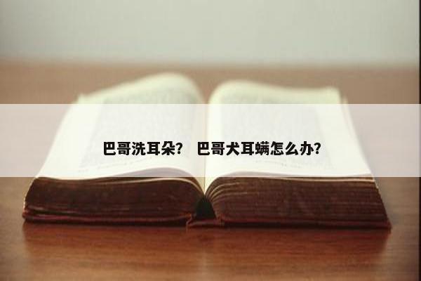 巴哥洗耳朵？ 巴哥犬耳螨怎么办？