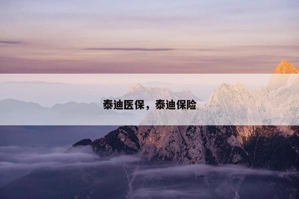 泰迪医保，泰迪保险