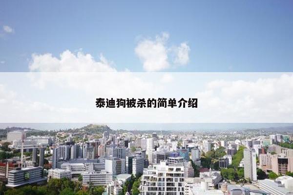 泰迪狗被杀的简单介绍