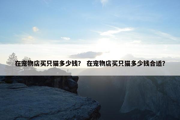 在宠物店买只猫多少钱？ 在宠物店买只猫多少钱合适？